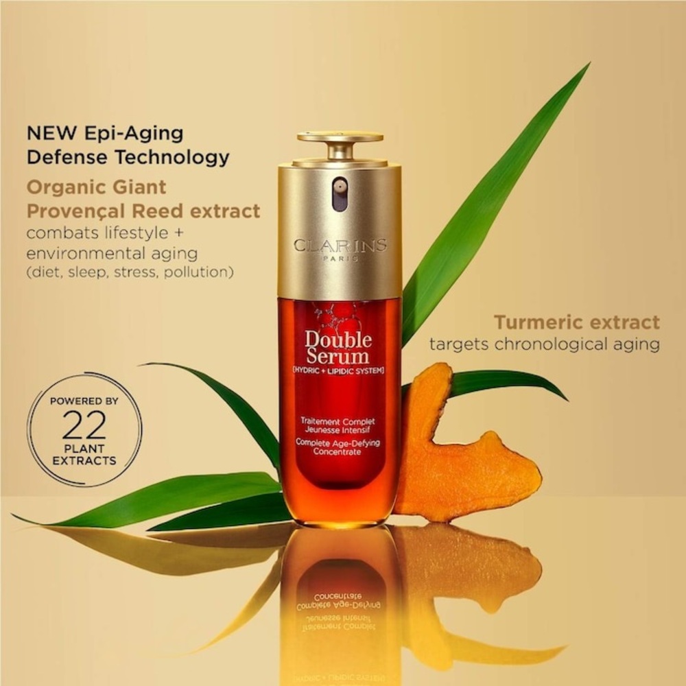 Clarins DOUBLE SERUM [Hydric+Lipidic System] Age-Defying Concentrate XLG NIB! - Picture 7 of 14